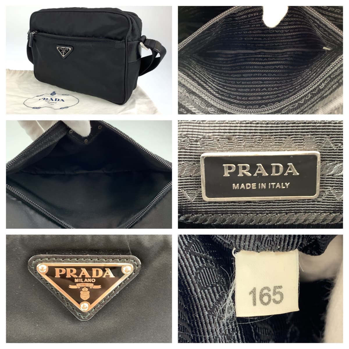 H-00340
PRADA プラダ テスート ブラック 黒 シルバー金具 ナイロン ショルダーバッグ 斜め掛けバッグ  レディース