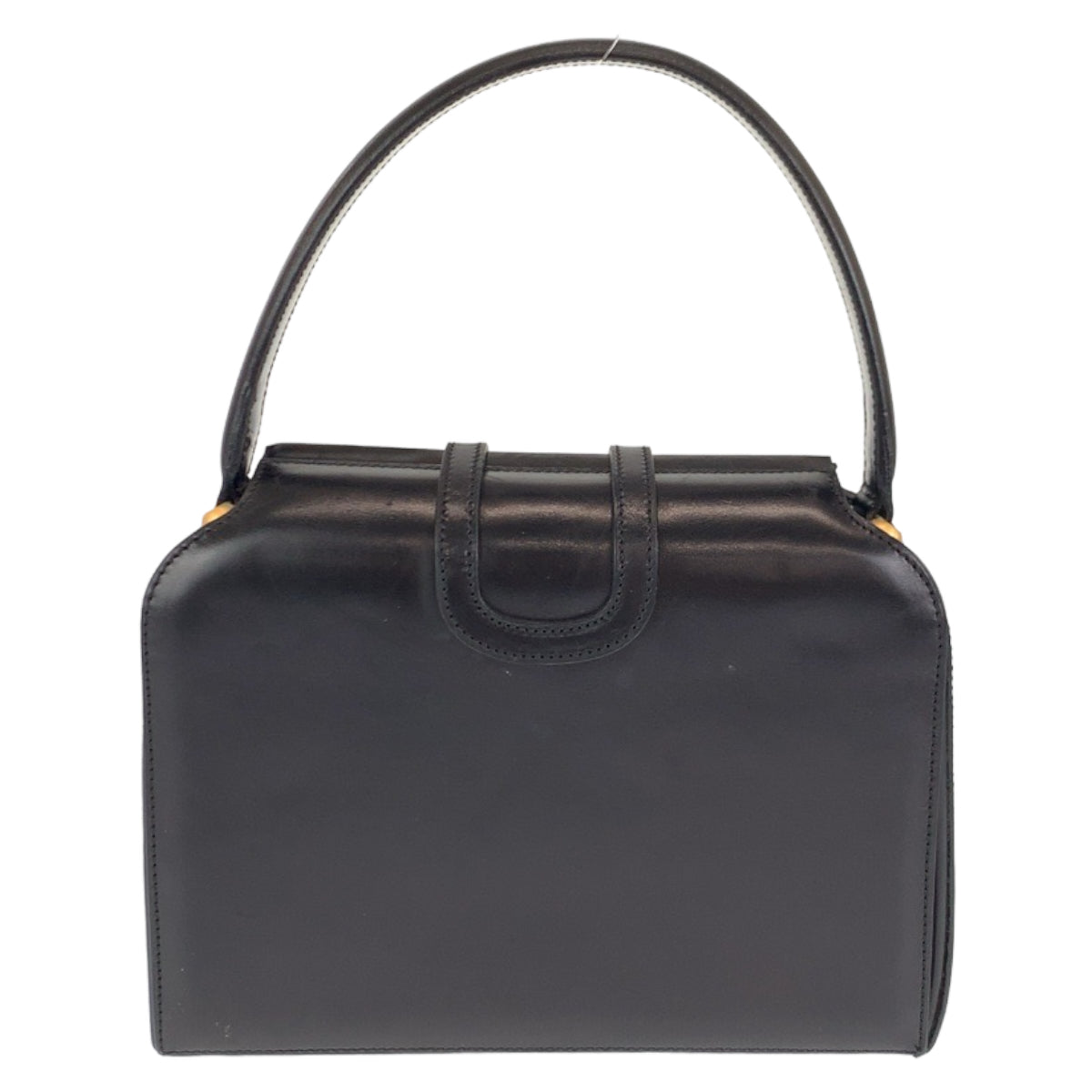C-076
CELINE セリーヌ ヴィンテージ マカダム ブラック 黒 ゴールド金具 レザー ハンドバッグ アクセサリーポーチ  レディース