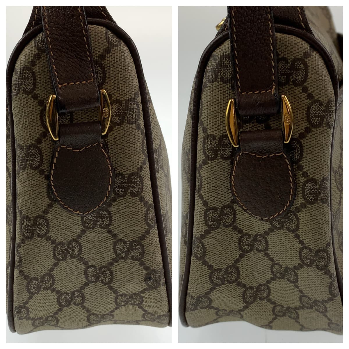 GUCCI グッチ シェリー GGスプリーム ブラウン 茶色 ベージュ PVC 89.02.077 ショルダーバッグ 斜め掛け  レディース