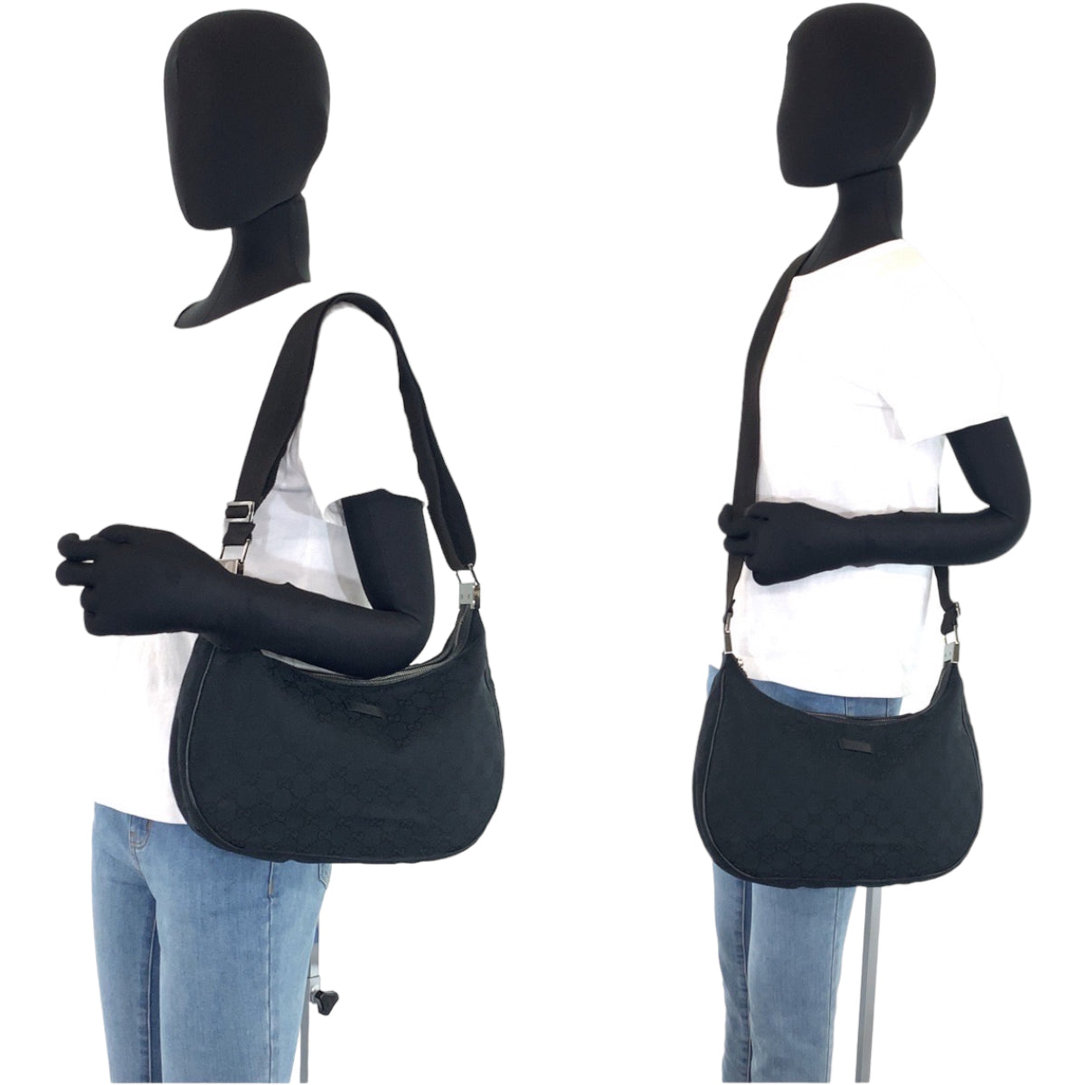 H-00346
GUCCI グッチ 男女兼用 ブラック 黒 GGキャンバス 122790 斜め掛け ショルダーバッグ メッセンジャーバッグ  レディース