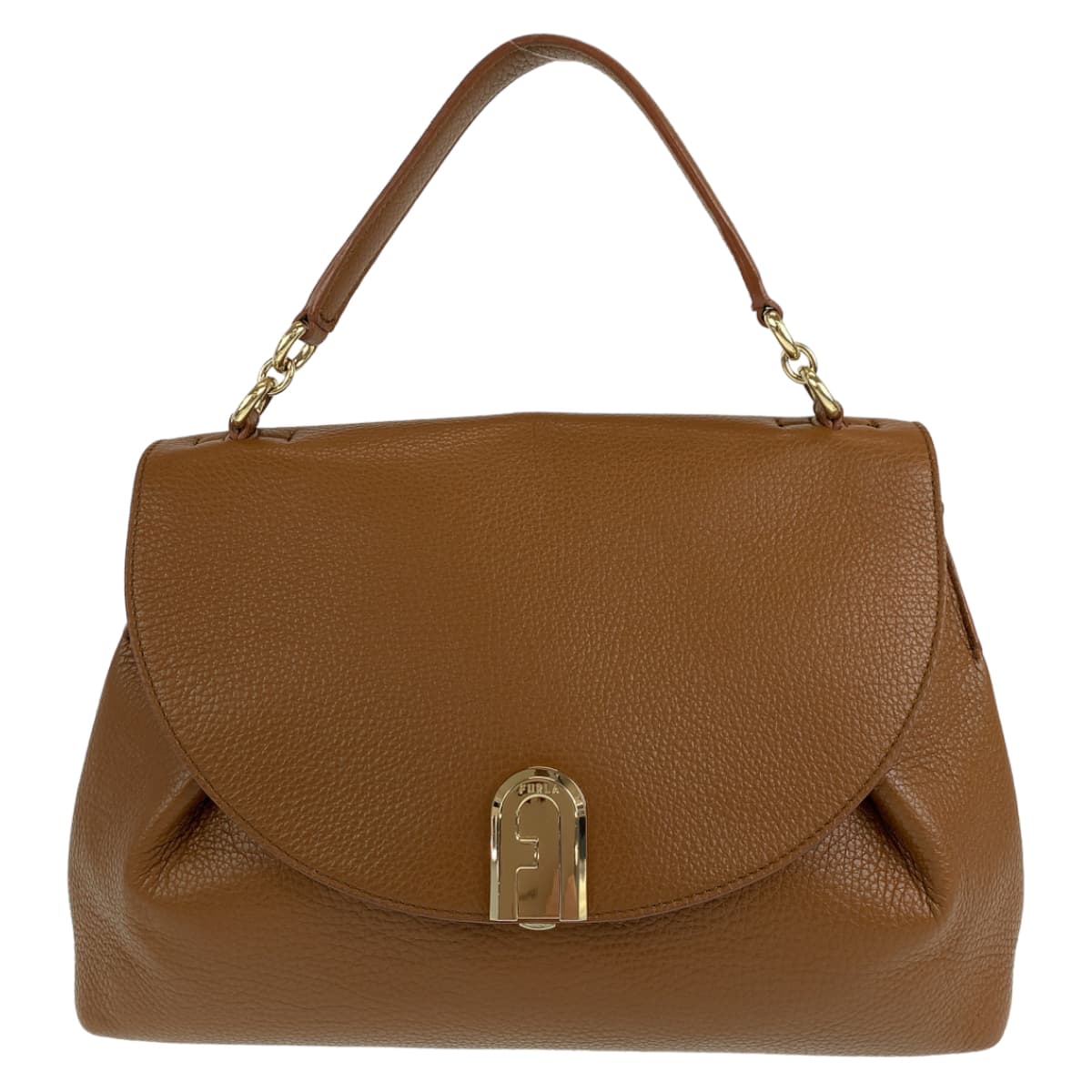 H-00348
Furla フルラ スリーク ブラウン 茶 ゴールド金具 レザー ショルダーバッグ ハンドバッグ 2way  レディース