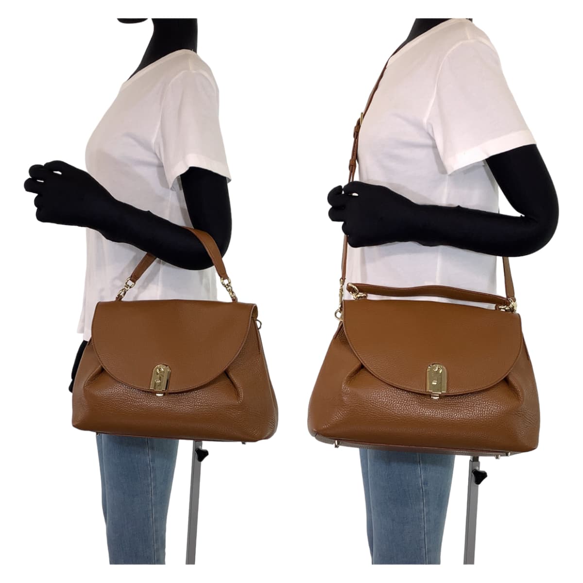 H-00348
Furla フルラ スリーク ブラウン 茶 ゴールド金具 レザー ショルダーバッグ ハンドバッグ 2way  レディース