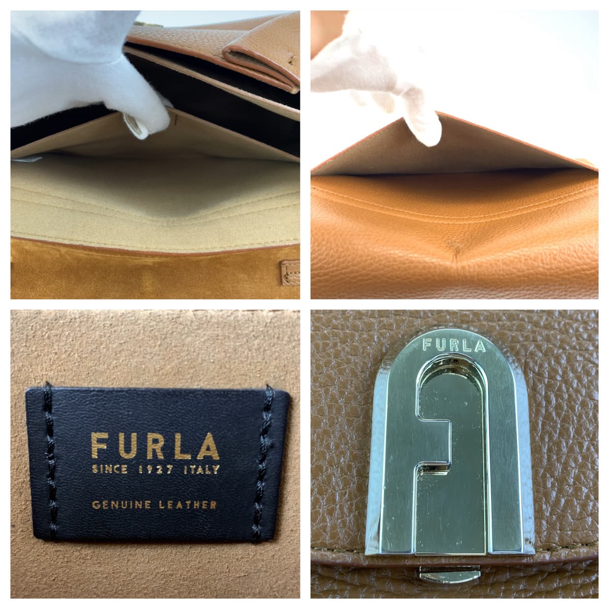 H-00348
Furla フルラ スリーク ブラウン 茶 ゴールド金具 レザー ショルダーバッグ ハンドバッグ 2way  レディース