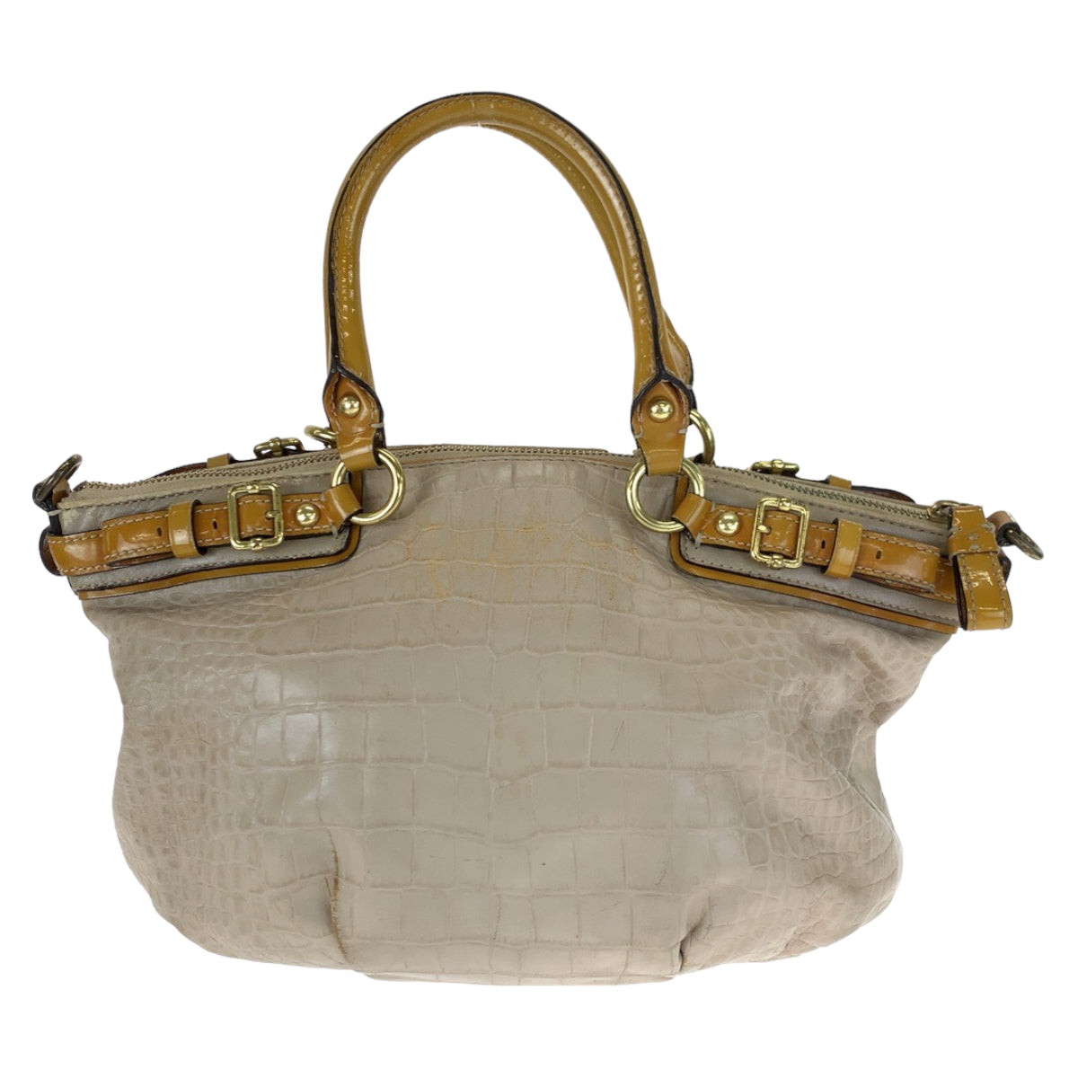 12653
 COACH Madison embossed crossbody beige mustard leather 18602 2way tote bag shoulder bag handbag for women