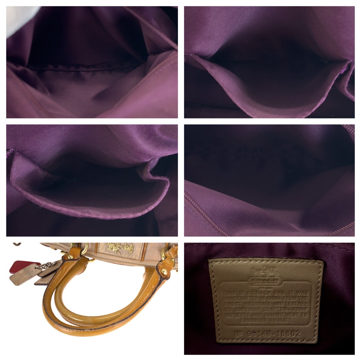 12653
 COACH Madison embossed crossbody beige mustard leather 18602 2way tote bag shoulder bag handbag for women