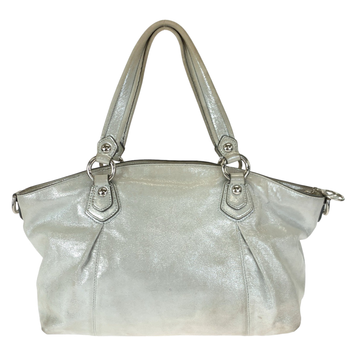12652
COACH コーチ ポピー ホワイト シルバー金具 レザー 16285 トートバッグ ハンドバッグ ショルダーバッグ  レディース AB5