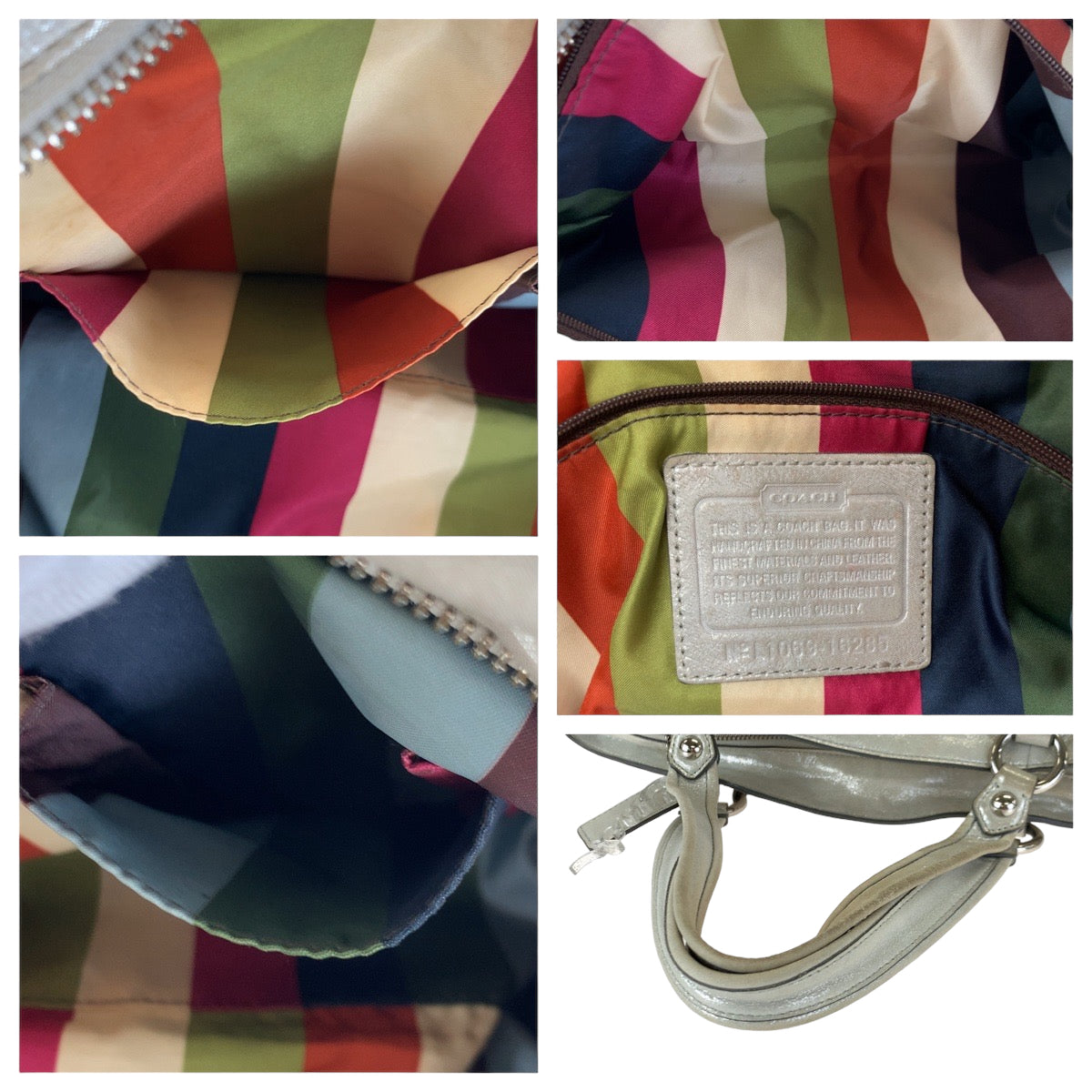 12652
COACH コーチ ポピー ホワイト シルバー金具 レザー 16285 トートバッグ ハンドバッグ ショルダーバッグ  レディース AB5