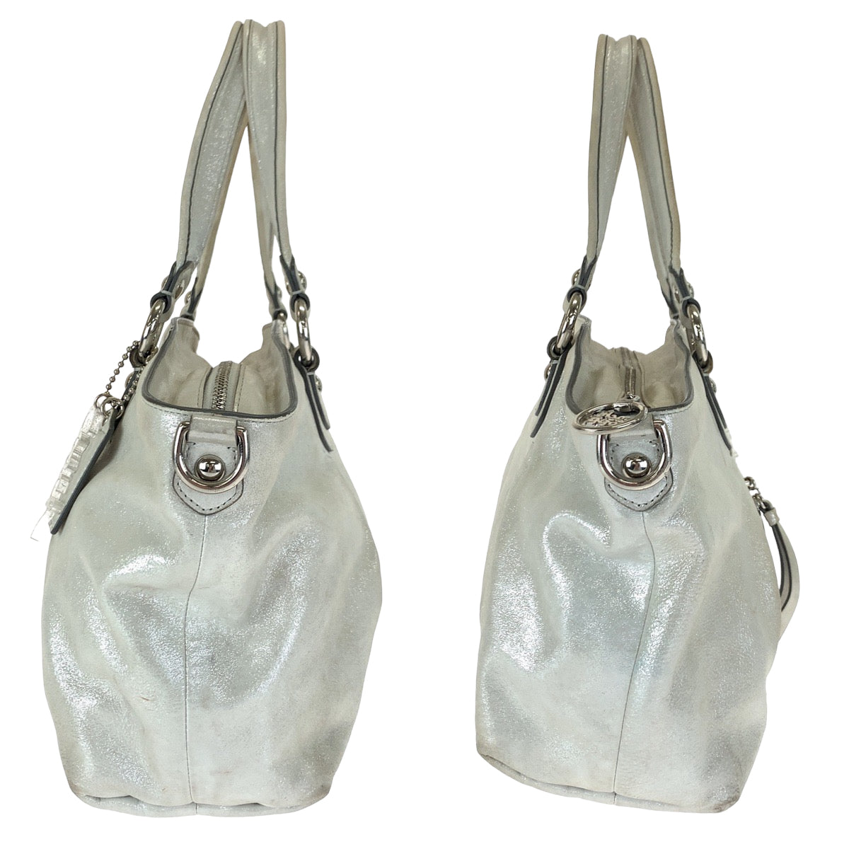 12652
COACH コーチ ポピー ホワイト シルバー金具 レザー 16285 トートバッグ ハンドバッグ ショルダーバッグ  レディース AB5
