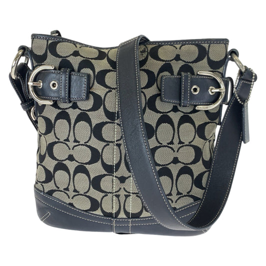 12651
COACH コーチ シグネチャー スモール ソフトダッフル ブラック シルバー金具 キャンバス / レザー 6740 ショルダーバッグ ポシェット 斜め掛け可能  レディース