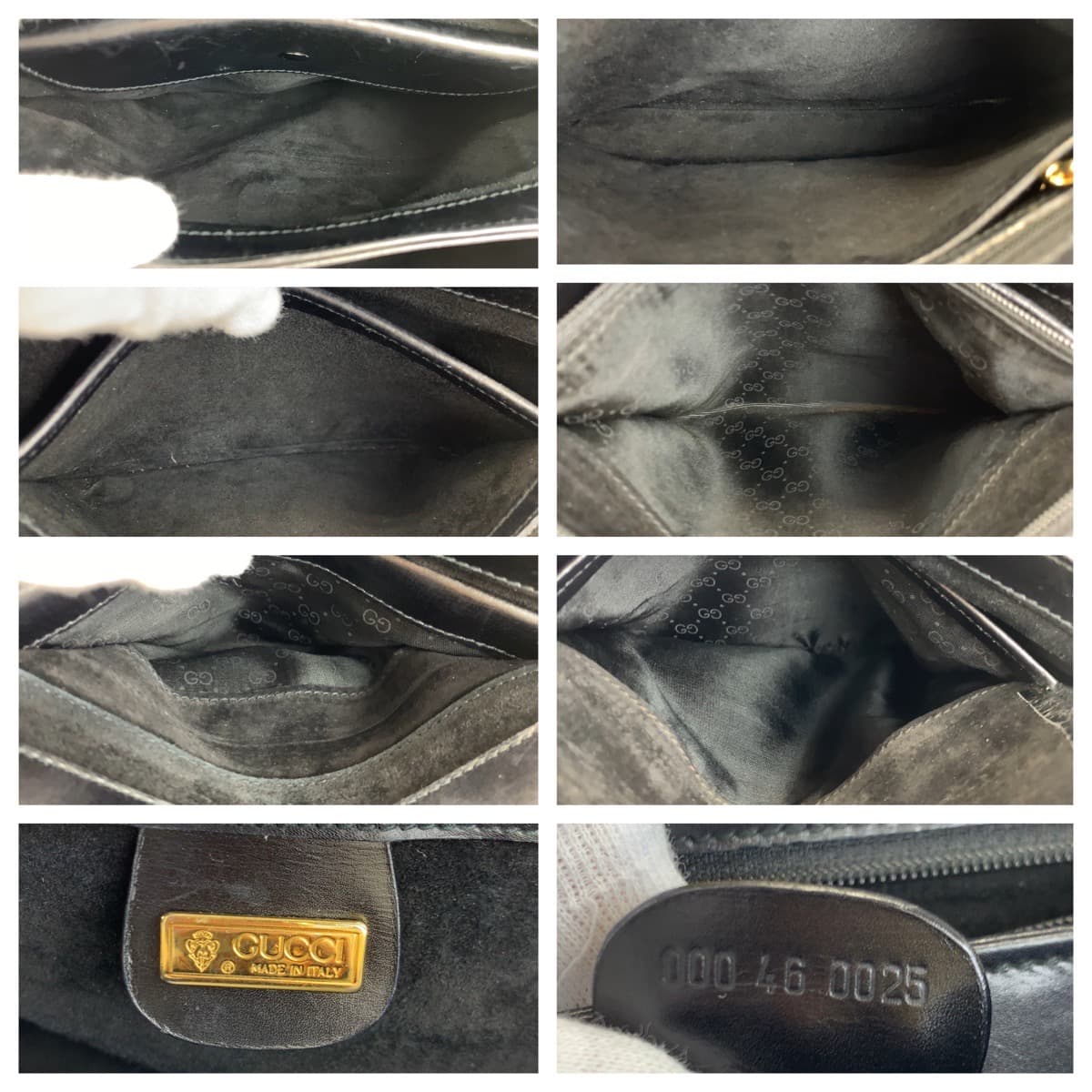 10263
GUCCI グッチ ヴィンテージ オールドグッチ ターンロック ミラー付き ブラック 黒 ゴールド金具 レザー 000 46 0025 ハンドバッグ ショルダーバッグ  レディース