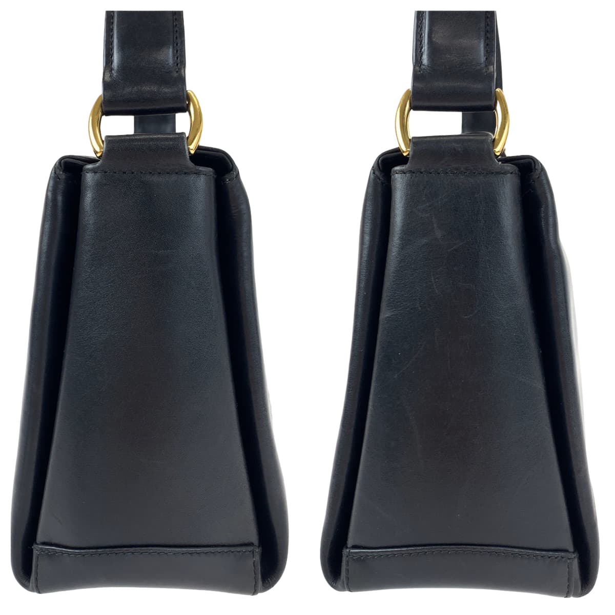 10263
GUCCI グッチ ヴィンテージ オールドグッチ ターンロック ミラー付き ブラック 黒 ゴールド金具 レザー 000 46 0025 ハンドバッグ ショルダーバッグ  レディース