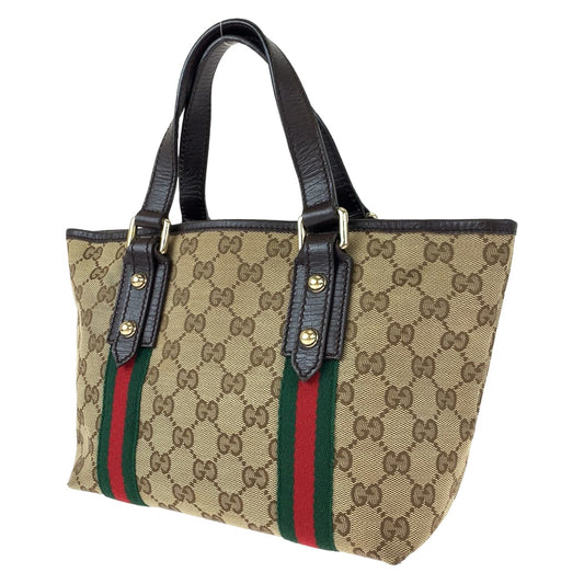 H-00354
GUCCI グッチ シェリーライン ブラウン 茶 GGキャンバス 139261 ハンドバッグ トートバッグ  レディース