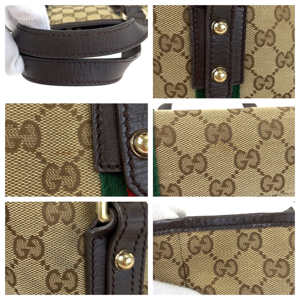 H-00354
GUCCI グッチ シェリーライン ブラウン 茶 GGキャンバス 139261 ハンドバッグ トートバッグ  レディース