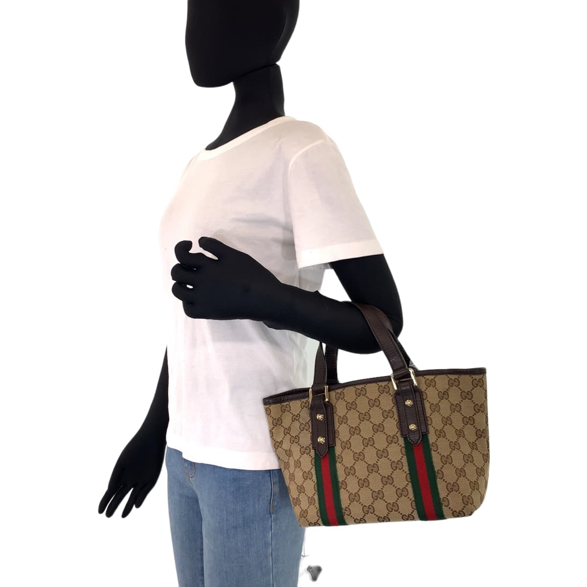 H-00354
GUCCI グッチ シェリーライン ブラウン 茶 GGキャンバス 139261 ハンドバッグ トートバッグ  レディース