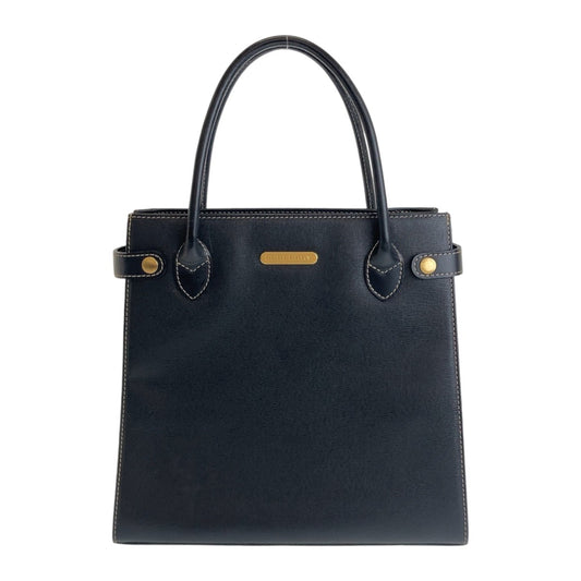 12650
BURBERRY バーバリー 中チェック柄 ブラック ゴールド金具 レザー トートバッグ ハンドバッグ  レディース