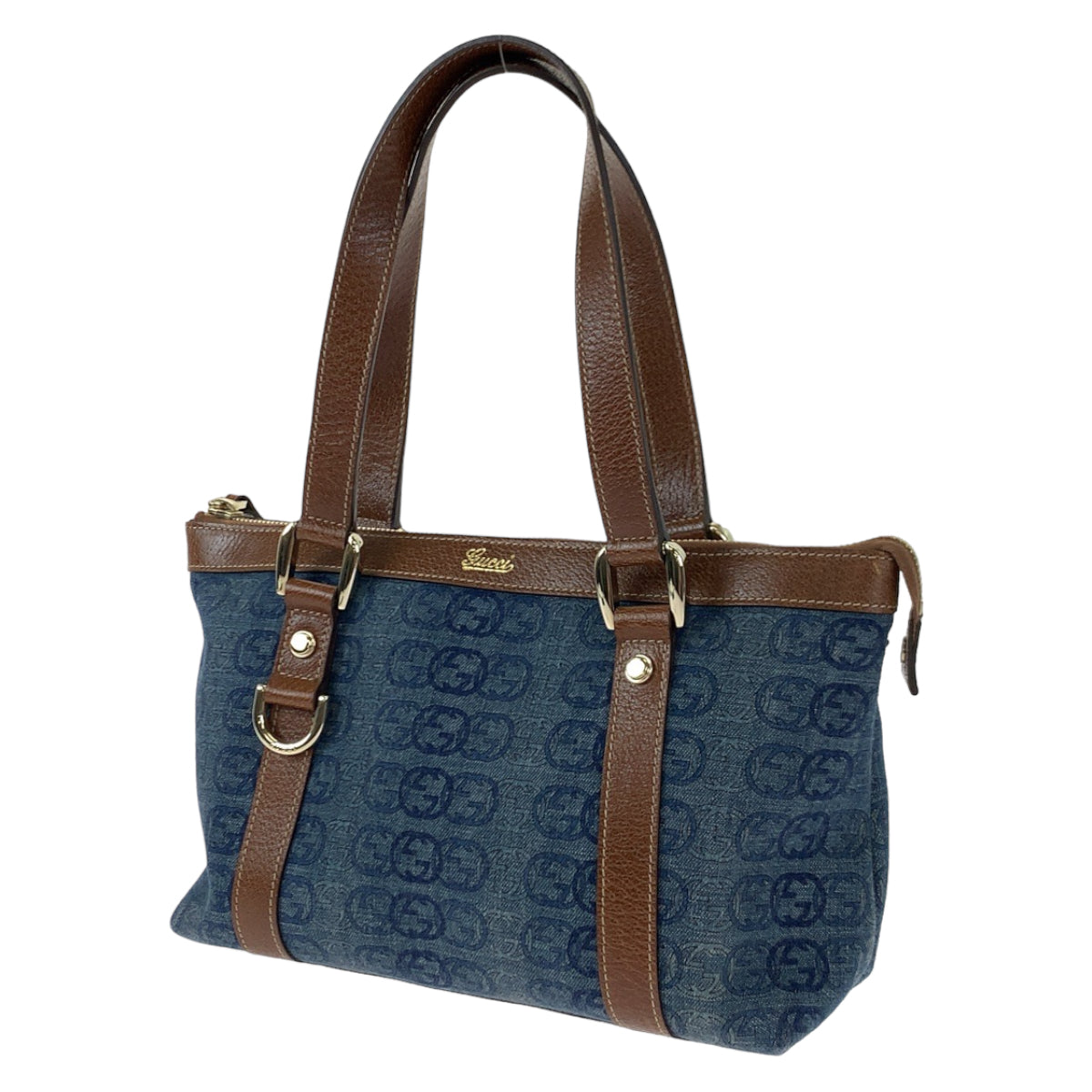 H-00359
GUCCI グッチ アビー インターロッキングG デニム ブルー 青 ブラウン 茶色 デニム 141471 ハンドバッグ トートバッグ  レディース