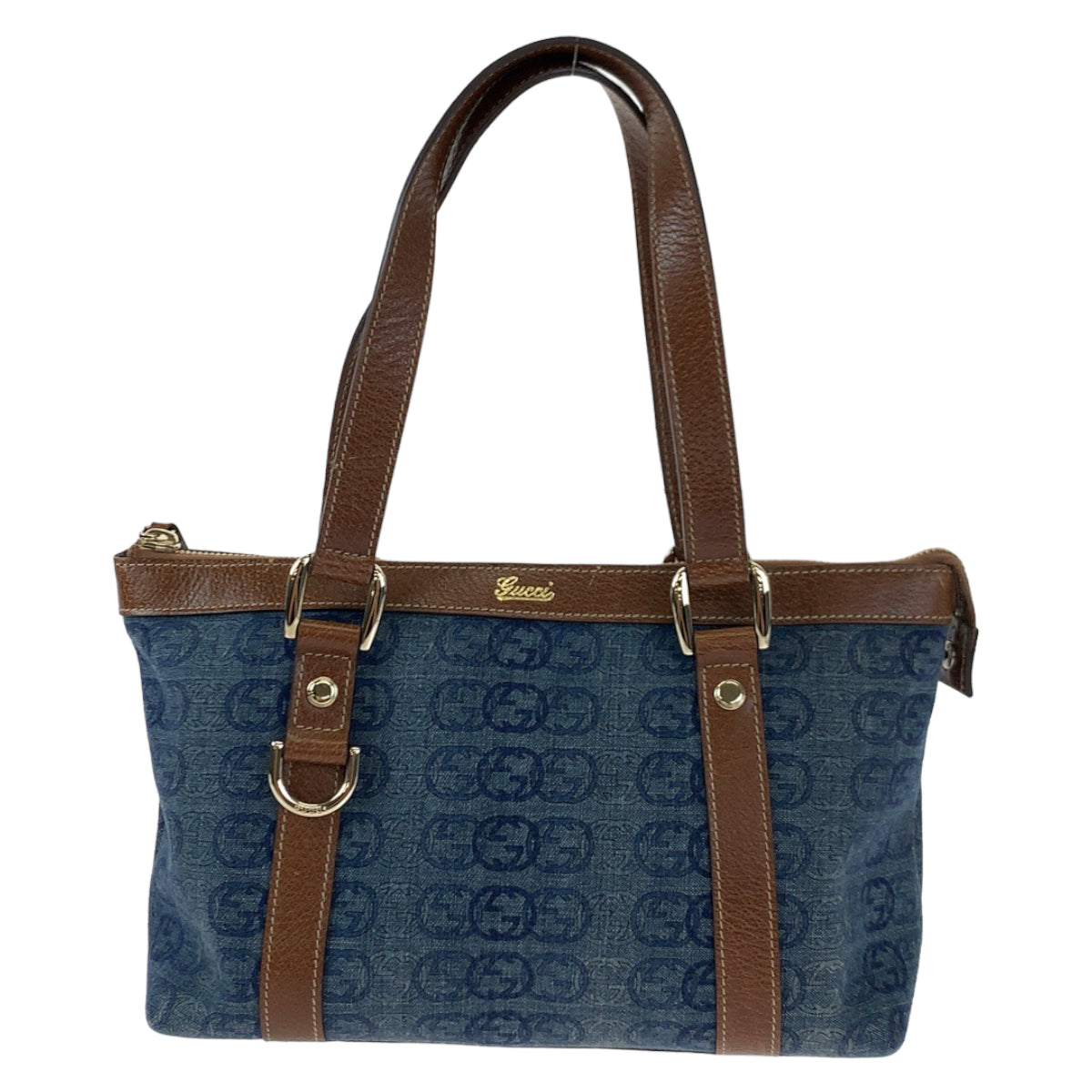 H-00359
GUCCI グッチ アビー インターロッキングG デニム ブルー 青 ブラウン 茶色 デニム 141471 ハンドバッグ トートバッグ  レディース
