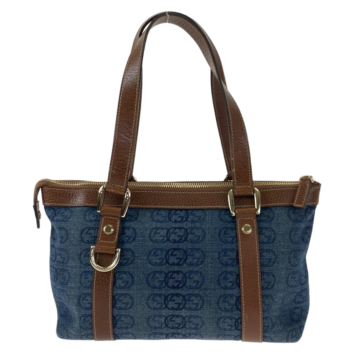 H-00359
GUCCI グッチ アビー インターロッキングG デニム ブルー 青 ブラウン 茶色 デニム 141471 ハンドバッグ トートバッグ  レディース