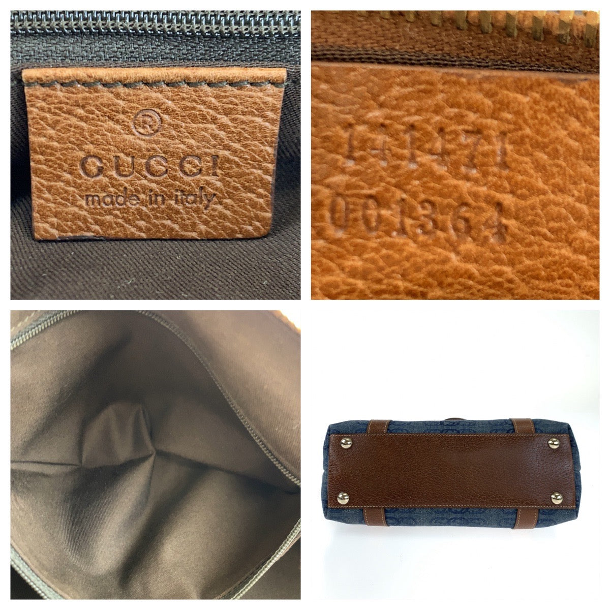 H-00359
GUCCI グッチ アビー インターロッキングG デニム ブルー 青 ブラウン 茶色 デニム 141471 ハンドバッグ トートバッグ  レディース