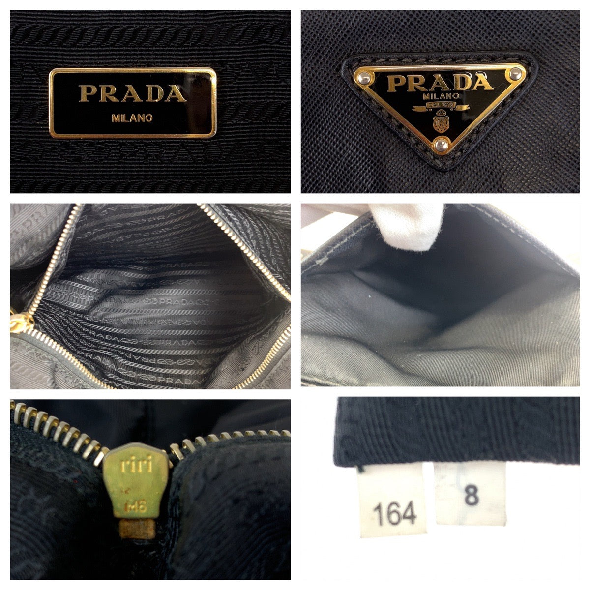 10267
PRADA プラダ テスートナイロン サフィアーノレザー 男女兼用 ブラック 黒 ナイロン / レザー トートバッグ ハンドバッグ ショルダーバッグ  レディース