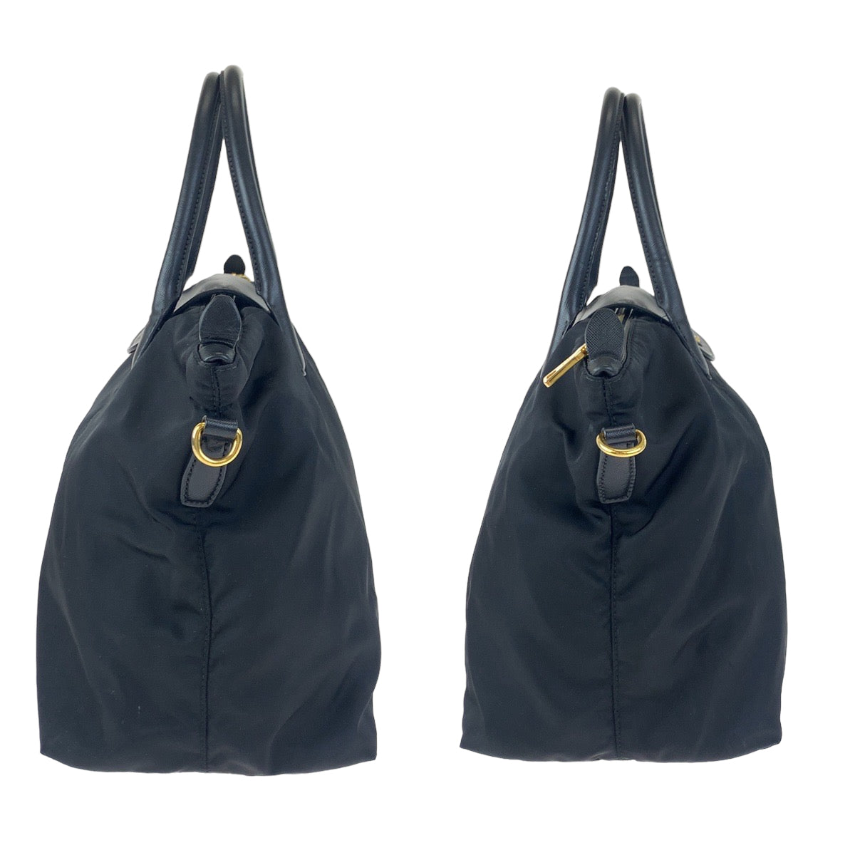 10267
PRADA プラダ テスートナイロン サフィアーノレザー 男女兼用 ブラック 黒 ナイロン / レザー トートバッグ ハンドバッグ ショルダーバッグ  レディース