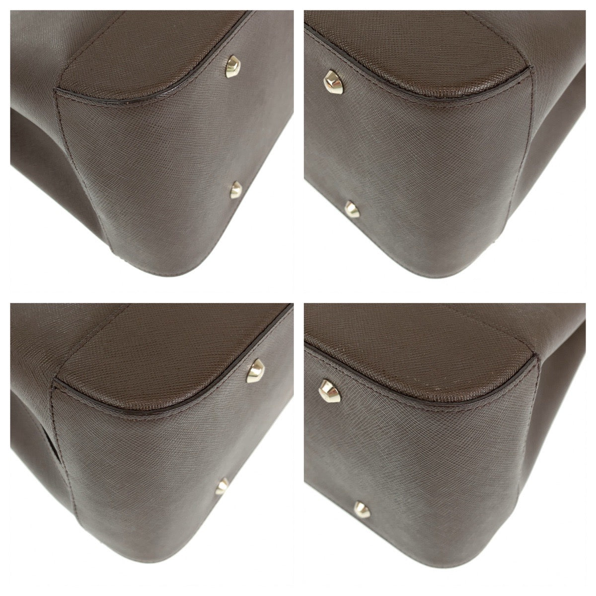 10268
BURBERRY バーバリー 中チェック柄 ブラウン レザー ハンドバッグ トートバッグ  レディース