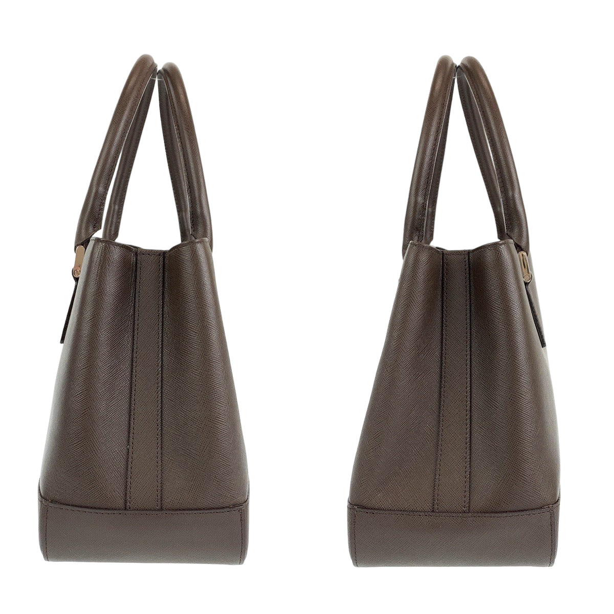 10268
BURBERRY バーバリー 中チェック柄 ブラウン レザー ハンドバッグ トートバッグ  レディース