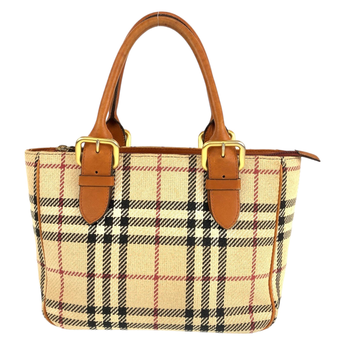 H-00362
BURBERRY バーバリー ノバチェック ハンドバッグ ミニトート ベージュ ウール / レザー ハンドバッグ  レディース