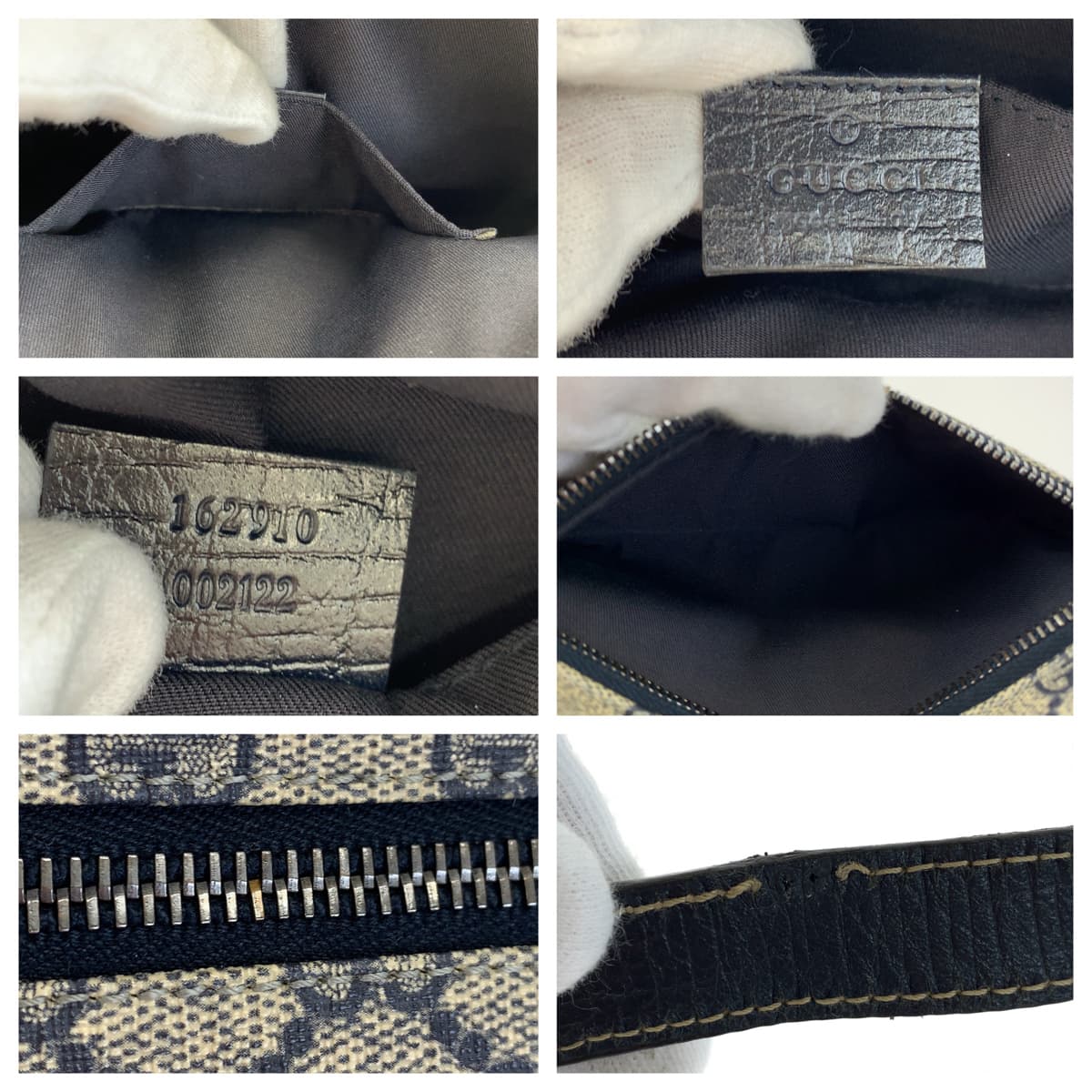 H-00363
GUCCI グッチ シェリー ウェビング 男女兼用 ネイビー 紺 GGスプリームキャンバス 162910 斜め掛け ショルダーバッグ メッセンジャーバッグ  レディース