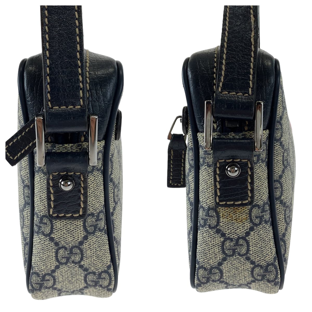 H-00363
GUCCI グッチ シェリー ウェビング 男女兼用 ネイビー 紺 GGスプリームキャンバス 162910 斜め掛け ショルダーバッグ メッセンジャーバッグ  レディース