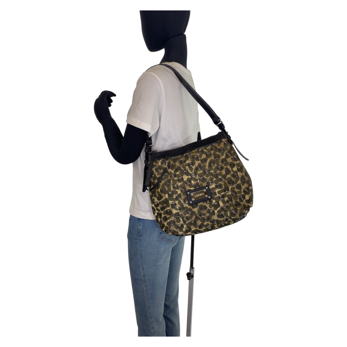 H-00365
LOEWE ロエベ アナグラム レオパード柄 カーキ ブラック 黒 PVC / レザー 290706 ショルダーバッグ ワンショルダーバッグ  レディース