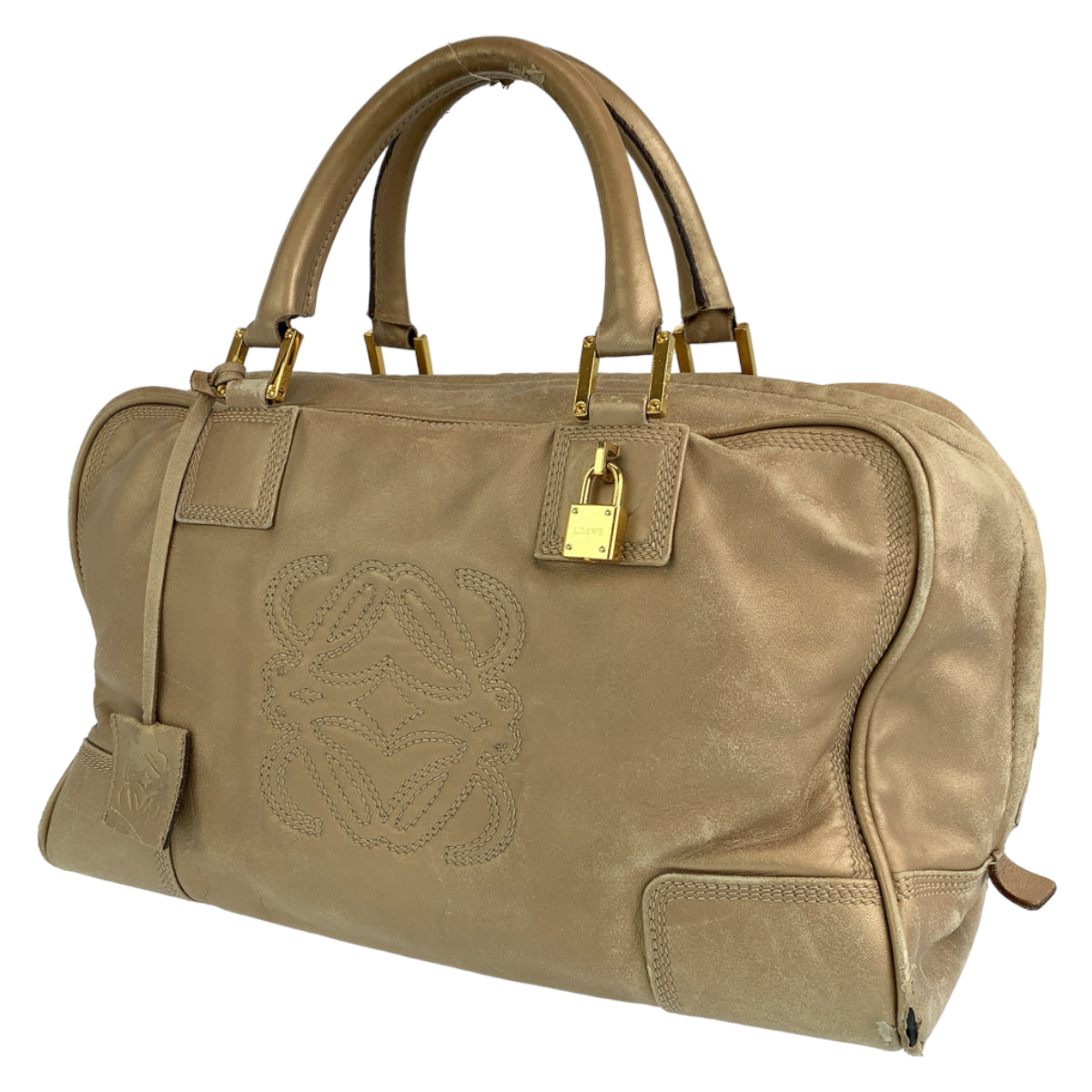 H-00370
LOEWE ロエベ アナグラム アマソナ36 ゴールド 金 ゴールド金具 レザー ハンドバッグ トートバッグ  レディース