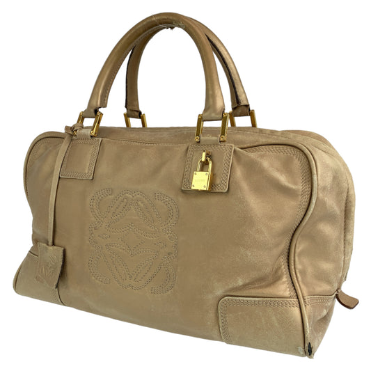 H-00370
LOEWE ロエベ アナグラム アマソナ36 ゴールド 金 ゴールド金具 レザー ハンドバッグ トートバッグ  レディース