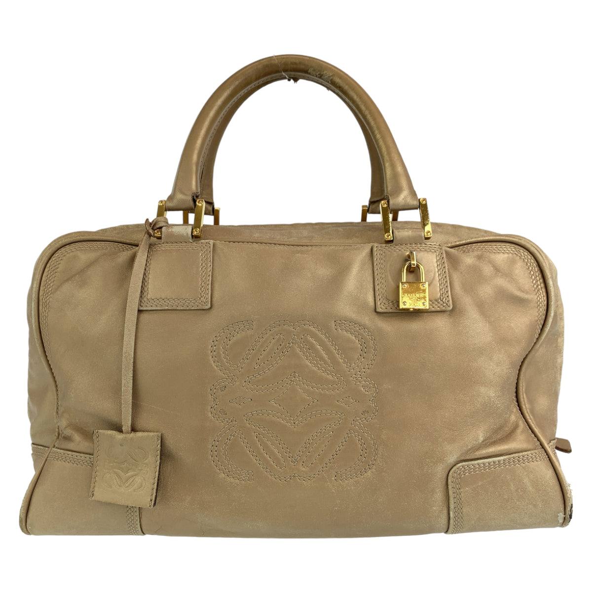 H-00370
LOEWE ロエベ アナグラム アマソナ36 ゴールド 金 ゴールド金具 レザー ハンドバッグ トートバッグ  レディース