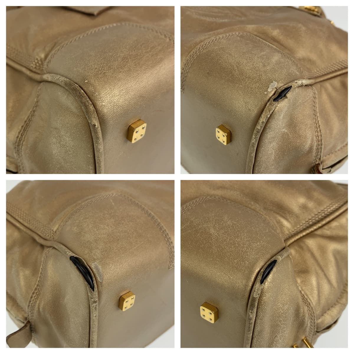 H-00370
LOEWE ロエベ アナグラム アマソナ36 ゴールド 金 ゴールド金具 レザー ハンドバッグ トートバッグ  レディース