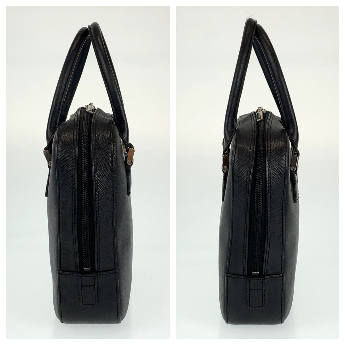 10274
BURBERRY バーバリー 中チェック柄 ブラック 黒 シルバー金具 レザー ハンドバッグ トートバッグ  レディース ABP26