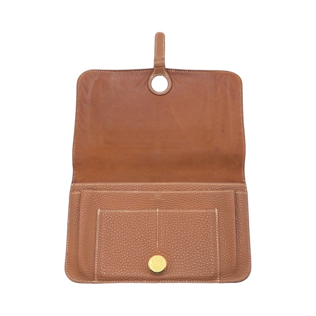 10276
 HERMES Dogon GM Duo Arzan Gold Hardware Togo Long Wallet E Stamp Women's