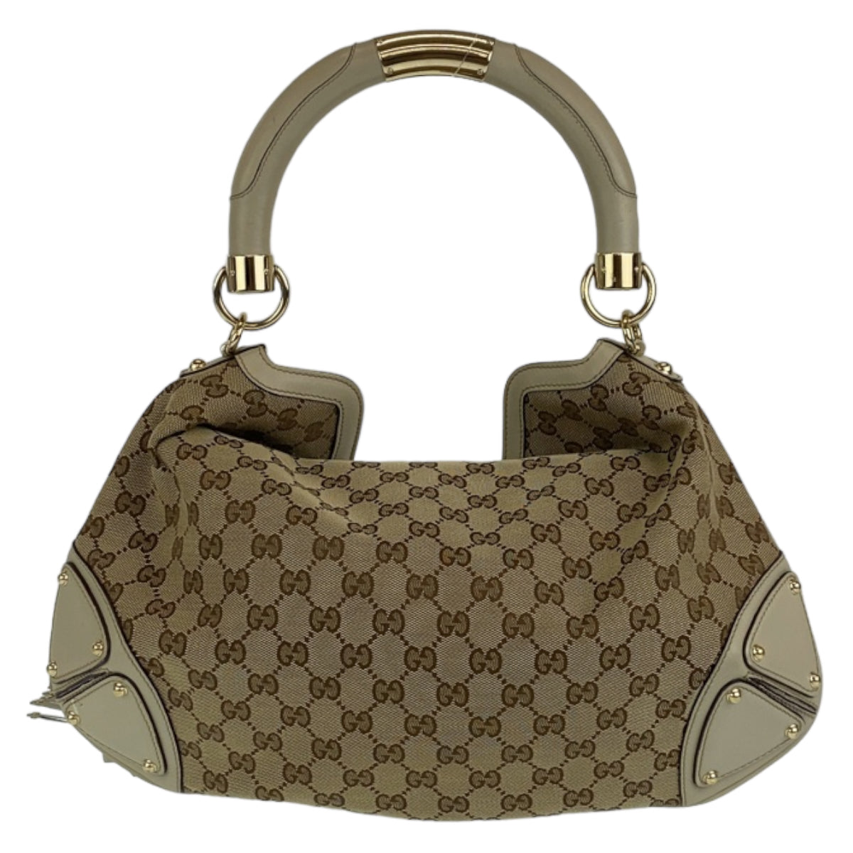 H-00376
GUCCI グッチ GGキャンバス バンブー タッセル フリンジ ベージュ 薄茶色 ゴールド金具 キャンバス / レザー 185566 ハンドバッグ ショルダーバッグ  レディース