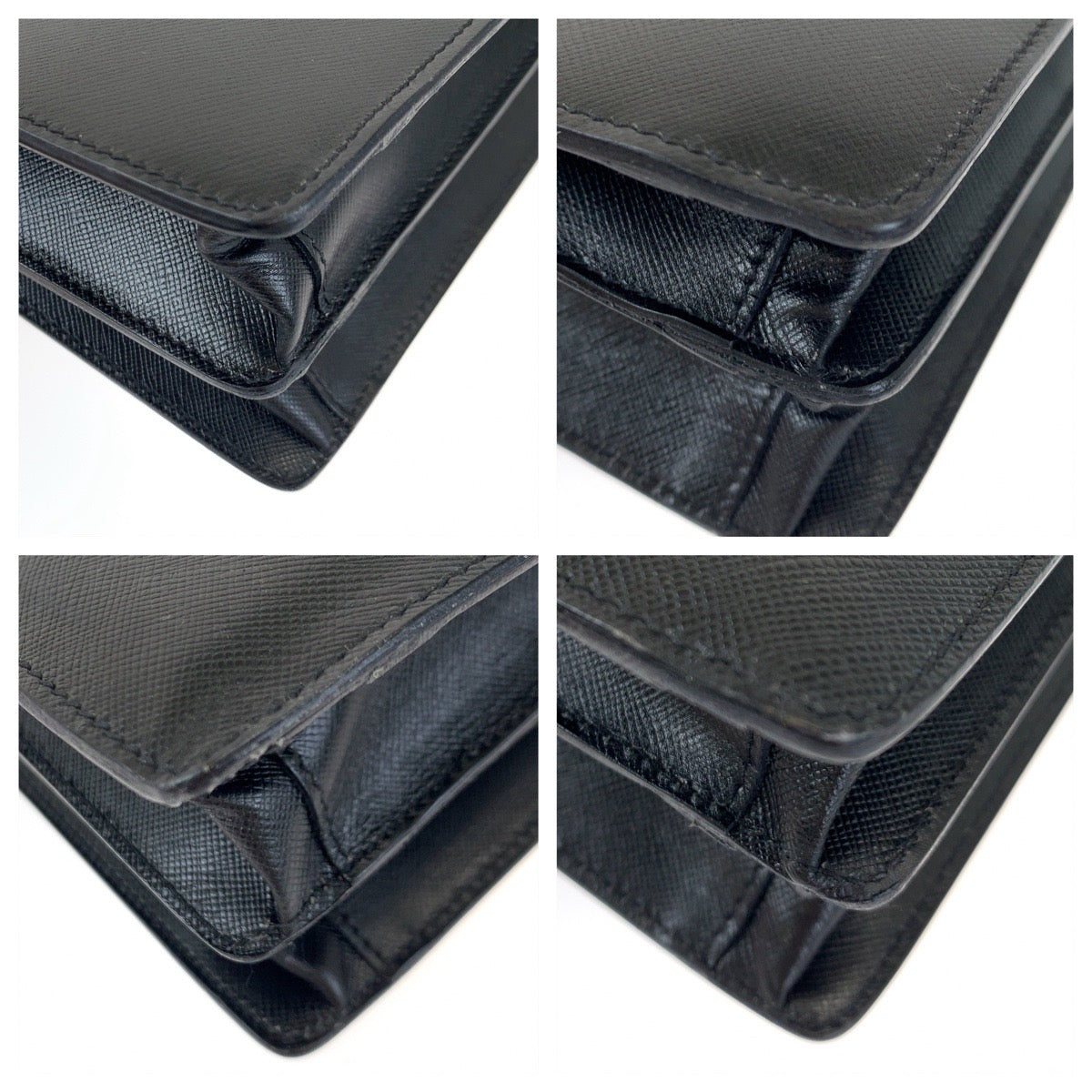 H-00378
PRADA プラダ サフィアーノ ブラック 黒 シルバー金具 レザー ビジネスバッグ ブリーフケース 書類かばん  メンズ
