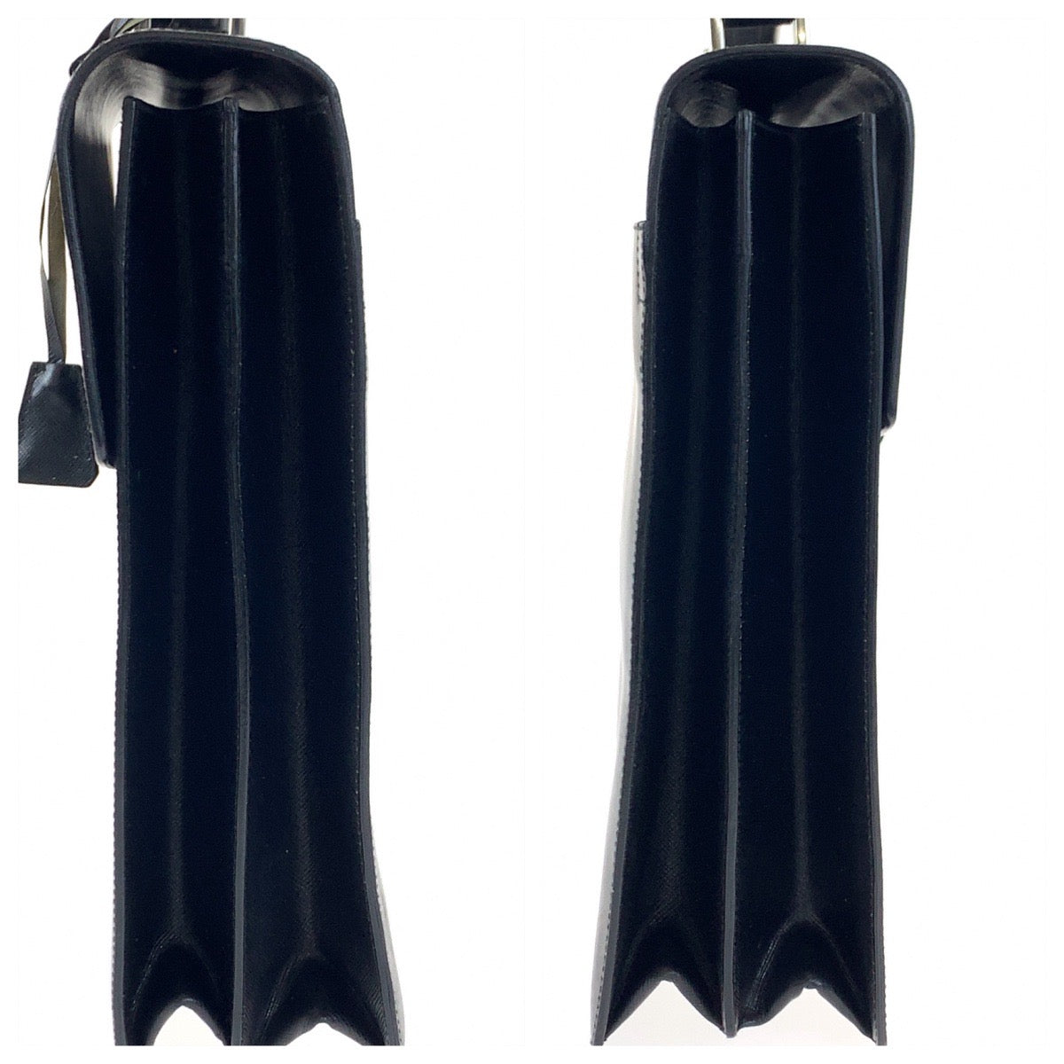 H-00378
PRADA プラダ サフィアーノ ブラック 黒 シルバー金具 レザー ビジネスバッグ ブリーフケース 書類かばん  メンズ