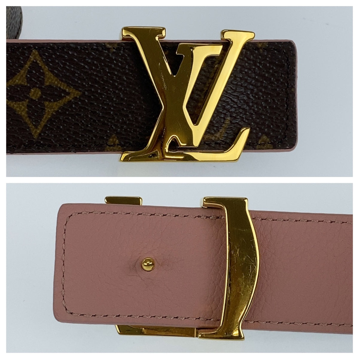 H-00381
LOUIS VUITTON ルイヴィトン モノグラム サンチュール イニシャル ブラウン 茶色 ピンク ゴールド金具 PVC M9052 ベルト バッグルベルト  レディース