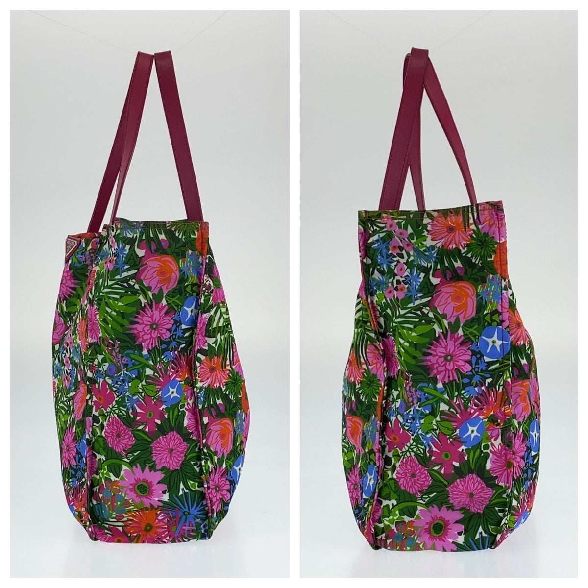 H-00384
PRADA プラダ テスート ピンク 桃色 マルチカラー ナイロン BN2851 ショルダーバッグ トートバッグ  レディース