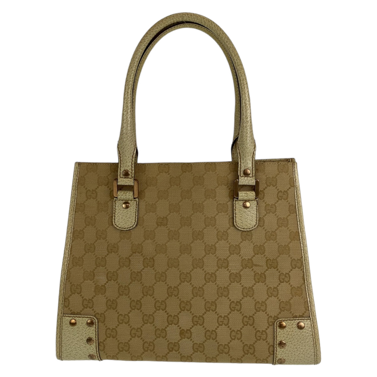 10281
GUCCI グッチ GGキャンバス ベージュ アイボリー ゴールド金具 キャンバス / レザー 214397 トートバッグ ショルダーバッグ  レディース