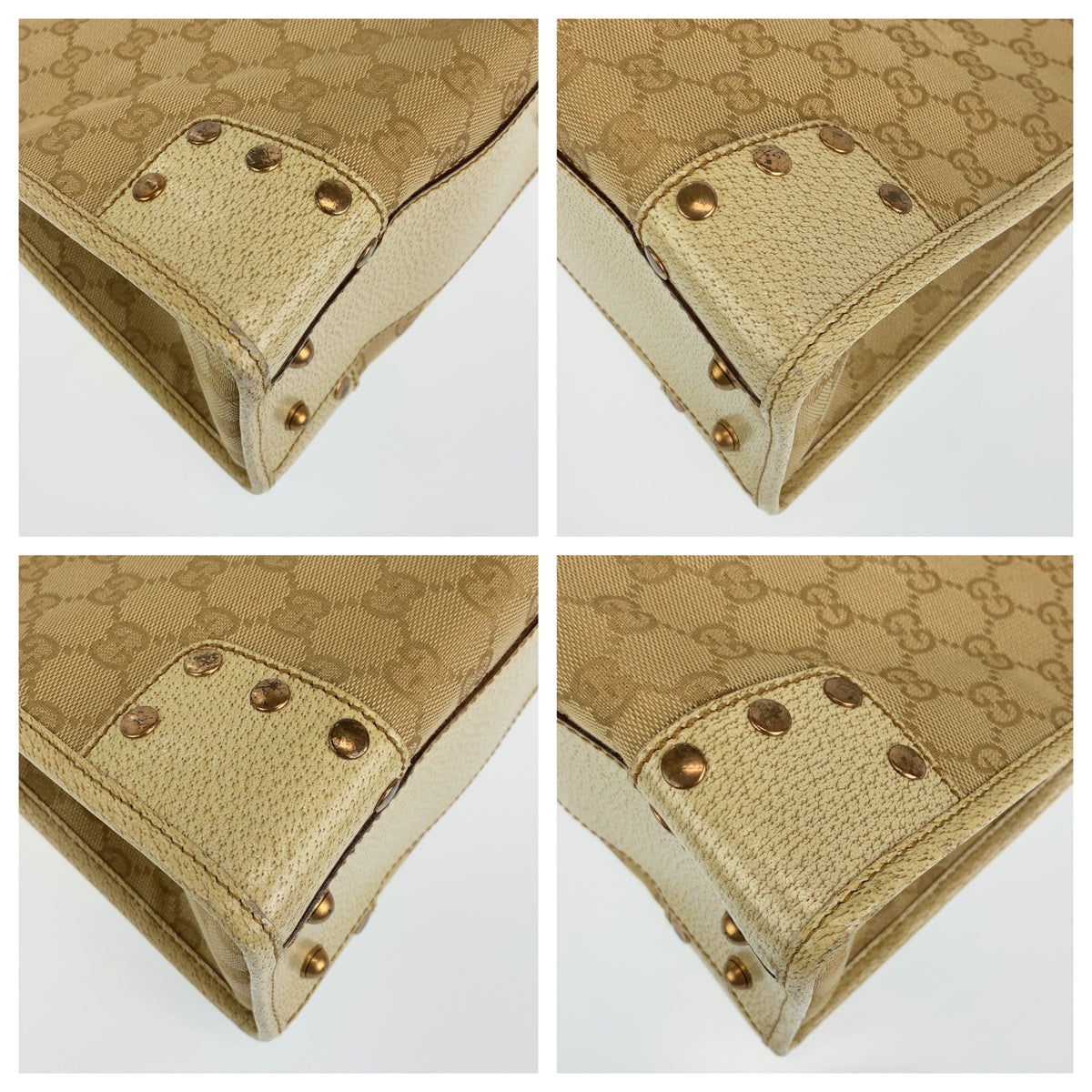 10281
GUCCI グッチ GGキャンバス ベージュ アイボリー ゴールド金具 キャンバス / レザー 214397 トートバッグ ショルダーバッグ  レディース