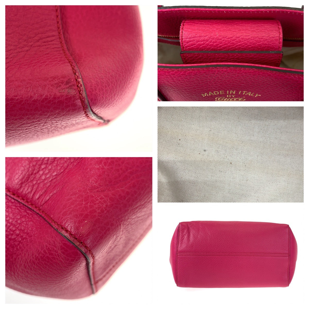 H-00390
GUCCI グッチ スウィング ミディアム ピンク レザー 354408 トートバッグ ハンドバッグ  レディース