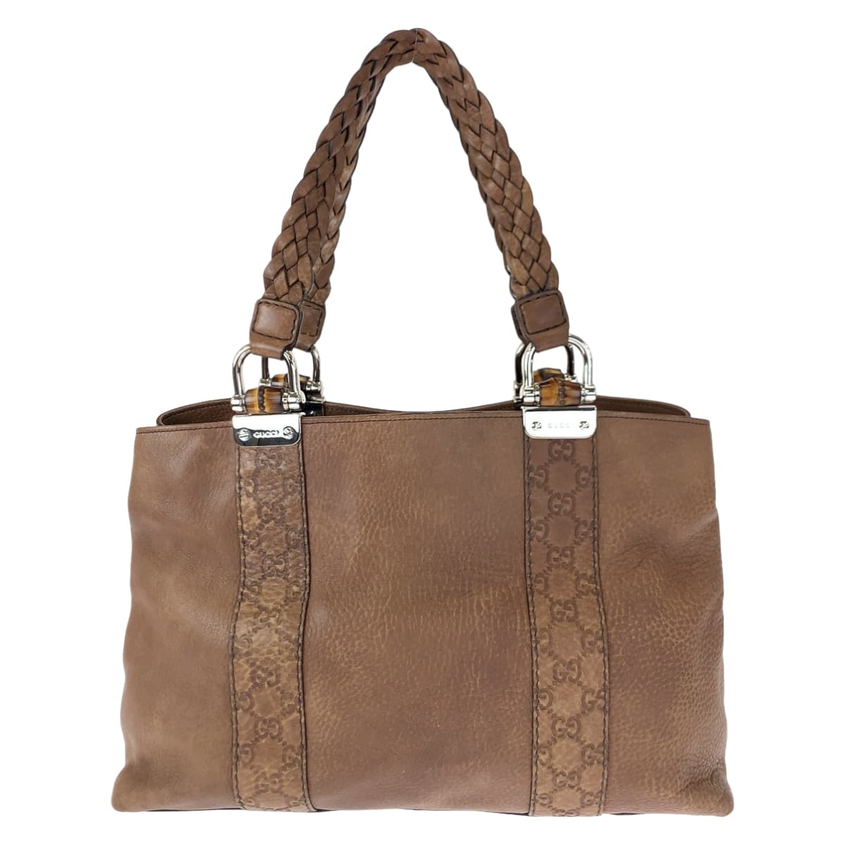 H-00391
GUCCI グッチ バンブー バー ブラウン 茶 レザー 232947 ショルダーバッグ トートバッグ  メンズ