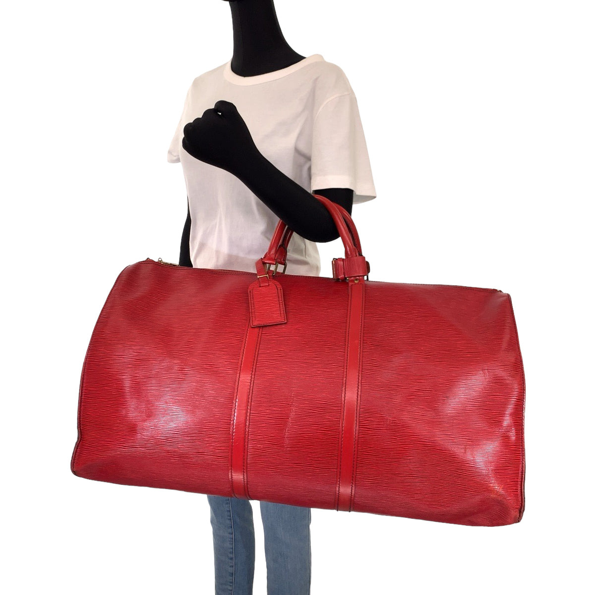 H-00395
LOUIS VUITTON ルイヴィトン エピ キーポル60 レッド 赤 ゴールド金具 エピレザー M42947 ボストンバッグ ハンドバッグ 男女兼用  レディース
