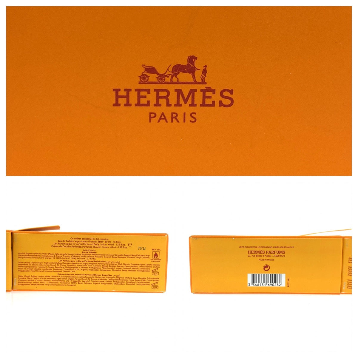 HERMES エルメス ヴァンキャトルフォーブル 50mlボトル ボディローション 40ml シャワークリーム 40ml付き 香水 オードゥ トワレット  レディース