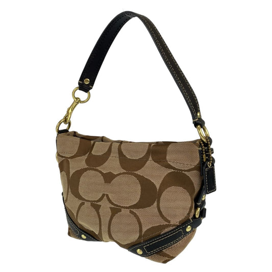 COACH コーチ シグネチャー ブラウン 茶 ゴールド金具 キャンバス ハンドバック 肩掛け  レディース
