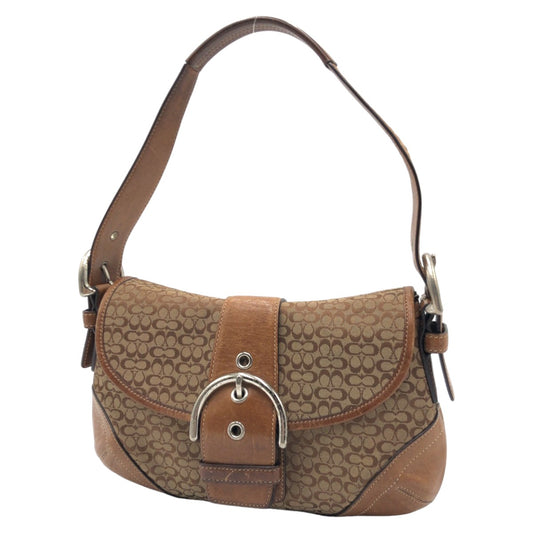 COACH コーチ シグネチャー ソーホー ブラウン 茶 シルバー金具 キャンバス 6818 ハンドバッグ 肩掛け  レディース
